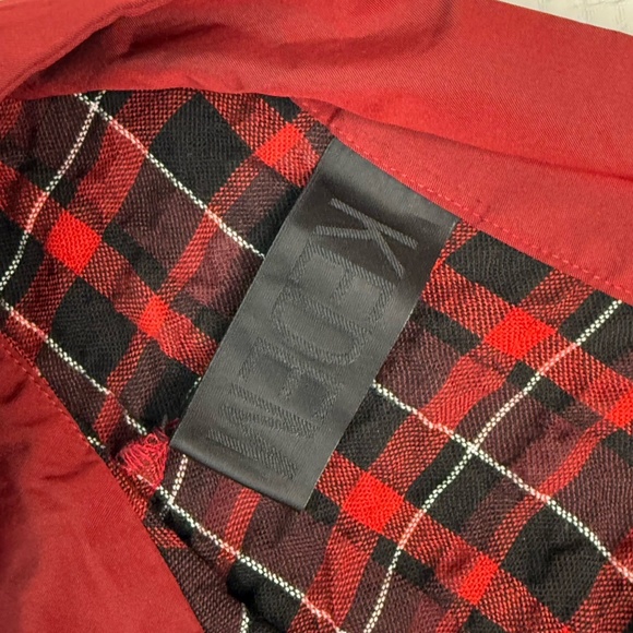 Kedem Sasson Top Women's One Size Red Plaid Button Up Tunic Oversized Lagenlook - Picture 8 of 14